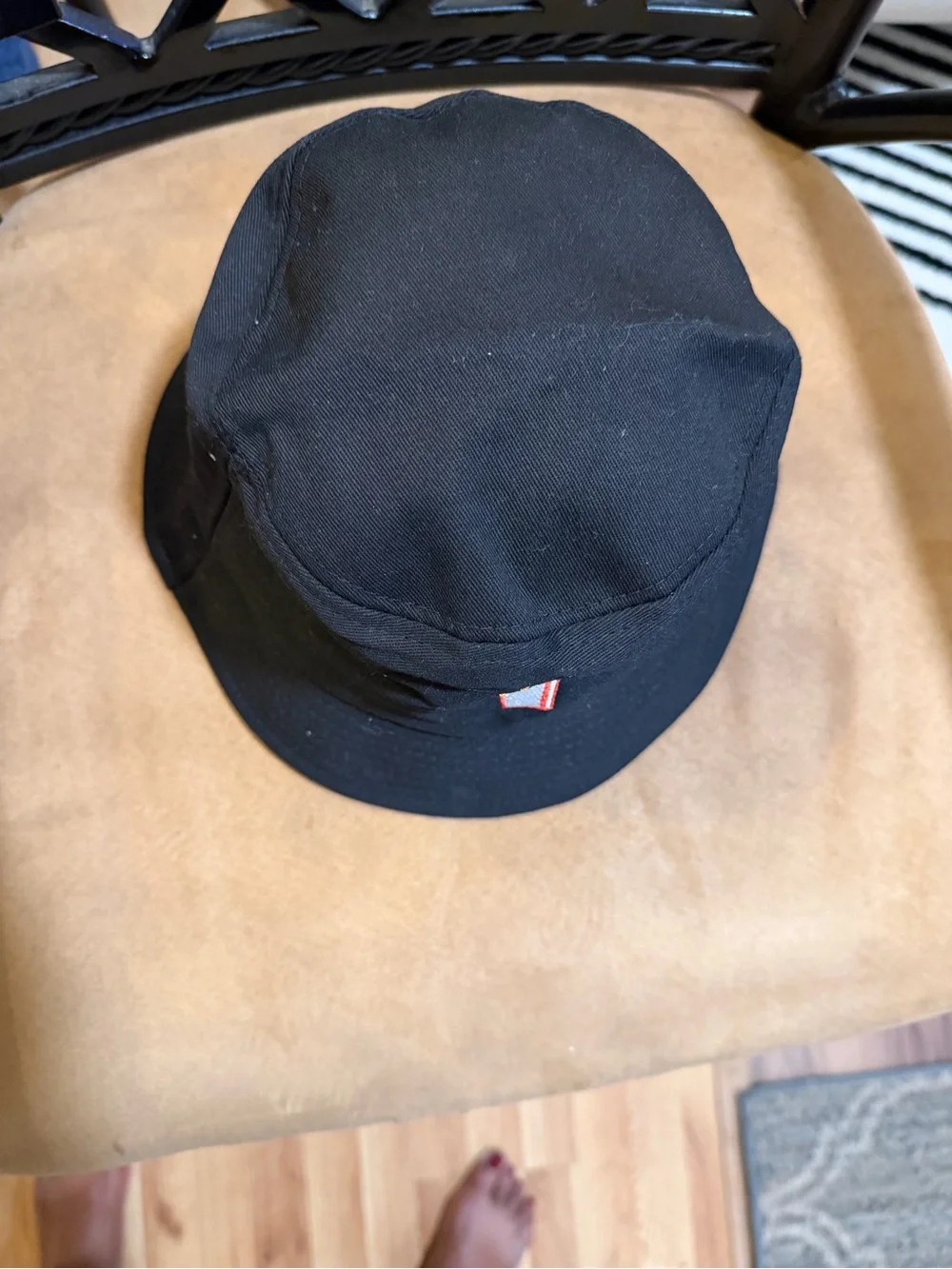 Black Bucket Hat with Embroidered Fries Patch
